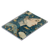 Jugendstil-Blumen-Frau-Spiralblock Notizblock (Linke Seite)