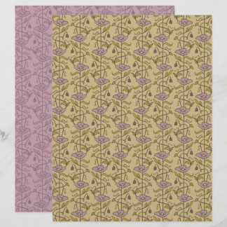 Jugendstil-Blumen-Schreibpapier