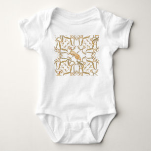 Jugendstil Blumen Vögel Baby Strampler