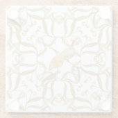 Jugendstil Blumen Vögel Glasuntersetzer (Rückseite)