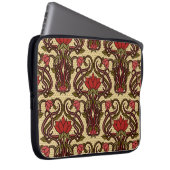 Jugendstil-Blumen-Wallpaper. Laptopschutzhülle (Vorne Rechts)