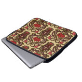 Jugendstil-Blumen-Wallpaper. Laptopschutzhülle (Vorne Knopf)
