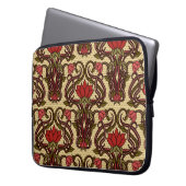 Jugendstil-Blumen-Wallpaper. Laptopschutzhülle (Vorderseite Links)