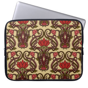 Jugendstil-Blumen-Wallpaper. Laptopschutzhülle