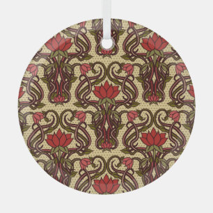 Jugendstil-Blumen-Wallpaper. Ornament Aus Glas