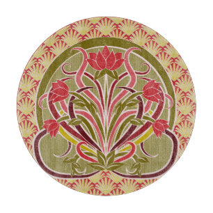Jugendstil-Blumen-Wallpaper. Schneidebrett