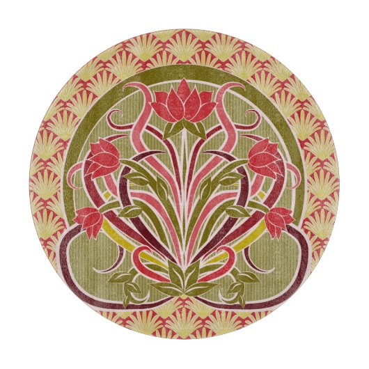Jugendstil-Blumen-Wallpaper. Schneidebrett (Vorderseite)