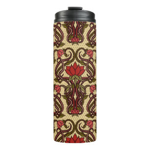 Jugendstil-Blumen-Wallpaper. Thermosbecher