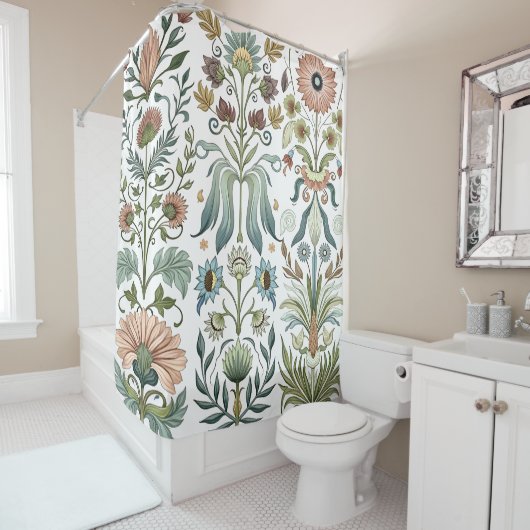 Jugendstil-Blumendesign 402 Blumen Duschvorhang (Beispiel)