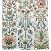 Jugendstil-Blumendesign 402 Blumen Duschvorhang (Vorderseite)