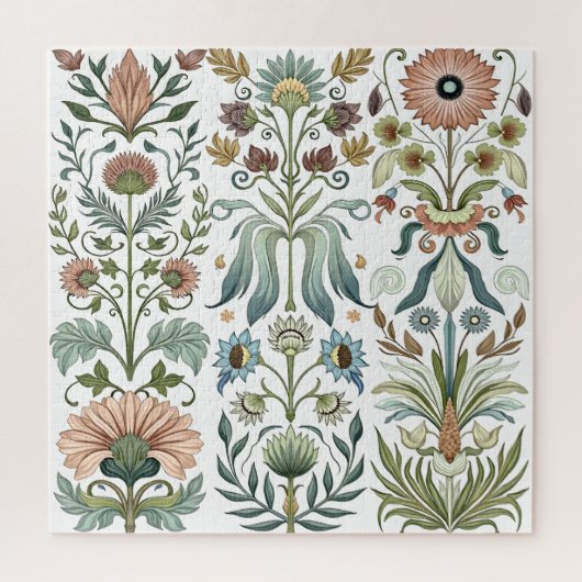 Jugendstil-Blumendesign 402 Blumen Puzzle (Vertikal)