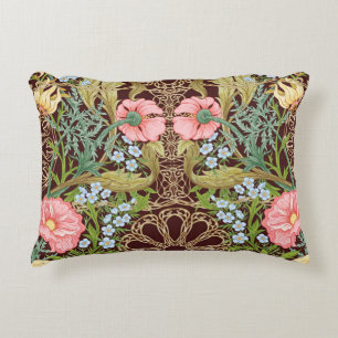 Jugendstil Blumendesign: Farbige Vintage-Muster Dekokissen
