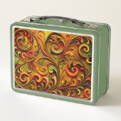 Jugendstil-Blumendesign Metall Brotdose (Rückseite)