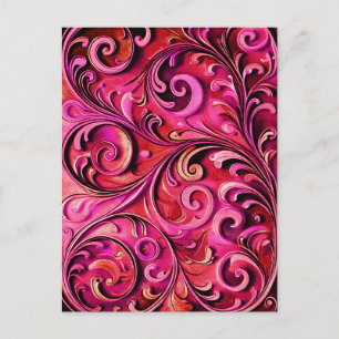 Jugendstil-Blumendesign Rostige Rose Postkarte