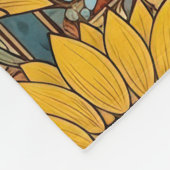 Jugendstil-Blumengarten – Sonnenblumen, Biene Fleecedecke (Ecke)