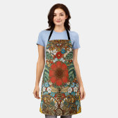 Jugendstil-Blumengarten – Sonnenblumen, Biene Schürze (Getragen)