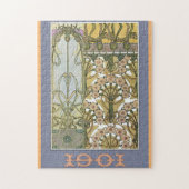 Jugendstil-Blumenmuseum Vintag viktorianisch Puzzle (Vertikal)