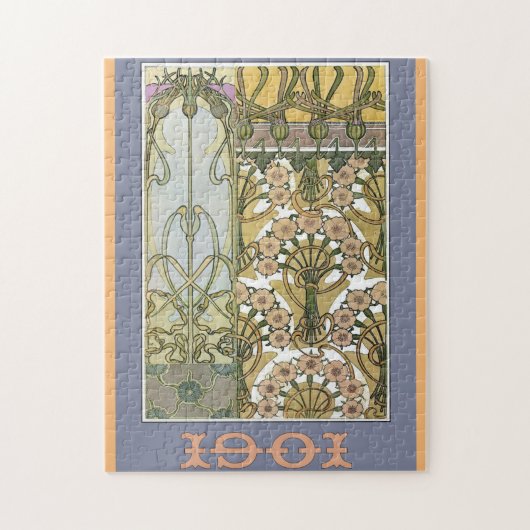 Jugendstil-Blumenmuseum Vintag viktorianisch Puzzle (Vertikal)