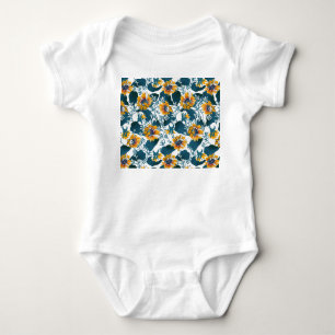 Jugendstil, Blumenmuster. Baby Strampler