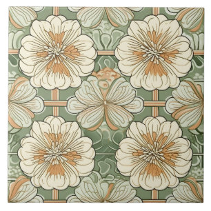 Jugendstil-Blumenmuster Fliese