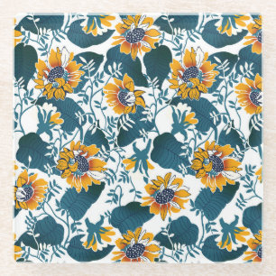 Jugendstil, Blumenmuster. Glasuntersetzer