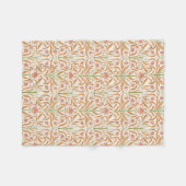 Jugendstil-Blumenmuster in Ocker, Pfirsich und Sal Fleecedecke (Vorderseite (Horizontal))