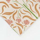 Jugendstil-Blumenmuster in Ocker, Pfirsich und Sal Fleecedecke (Ecke)