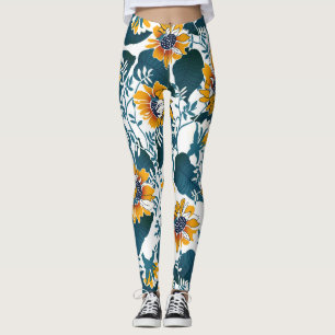 Jugendstil, Blumenmuster. Leggings