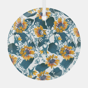 Jugendstil, Blumenmuster. Ornament Aus Glas