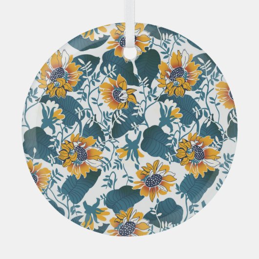Jugendstil, Blumenmuster. Ornament Aus Glas (Vorderseite)