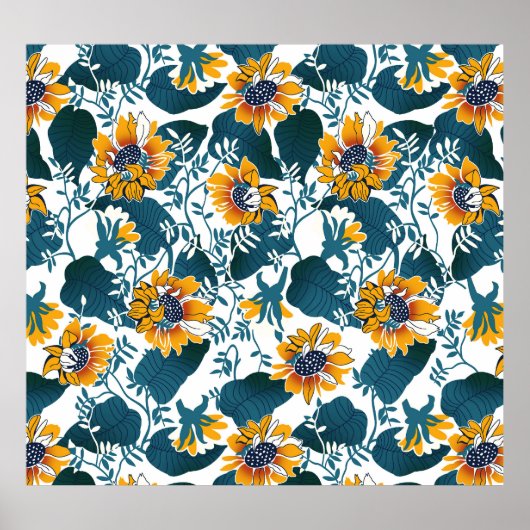 Jugendstil, Blumenmuster. Poster (Vorne)