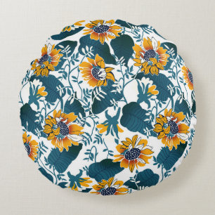 Jugendstil, Blumenmuster. Rundes Kissen