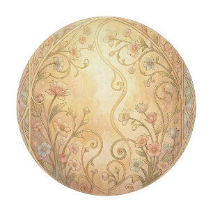 Jugendstil-Blumenrahmen Vintage-Ornamentrahmen Schneidebrett