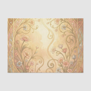 Jugendstil-Blumenrahmen Vintage-Ornamentrahmen Seidenpapier