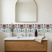 Jugendstil Blumenrose Geometrisches Art Design Fliese