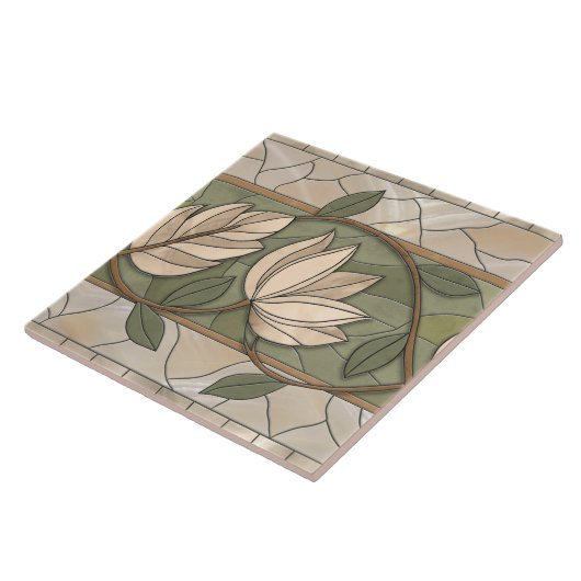 Jugendstil-Blumenschmuck Fliese (Seite)