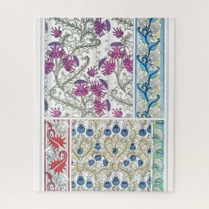 Jugendstil-Blumenstrauß-Blume Textilkunst Puzzle