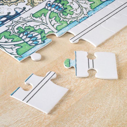 Jugendstil-Blumenstrauß-Blume Textilkunst Puzzle (Seite)