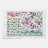 Jugendstil-Blumenthistal Textilkunst verneuil Geschirrtuch (Horizontal)