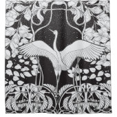 Jugendstil: Blumenvogel-Illustration Duschvorhang (Vorderseite)