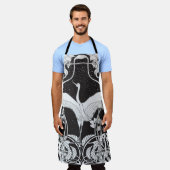 Jugendstil: Blumenvogel-Illustration Schürze (Getragen)