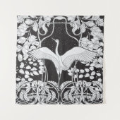 Jugendstil: Blumenvogel-Illustration Wandteppich (Vorderseite)