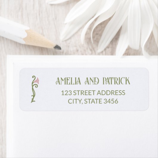 Jugendstil Blumige Grüne und Rosa Hochzeit (Insitu)