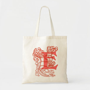Jugendstil Blumiges Monogramm E Tragetasche