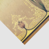 Jugendstil-Blütentuppchen pink und goldfarben eleg Seidenpapier (Ausschnitt)