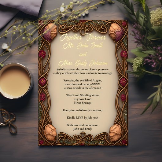 Jugendstil-Border & Foil Letting - Folieneinladung