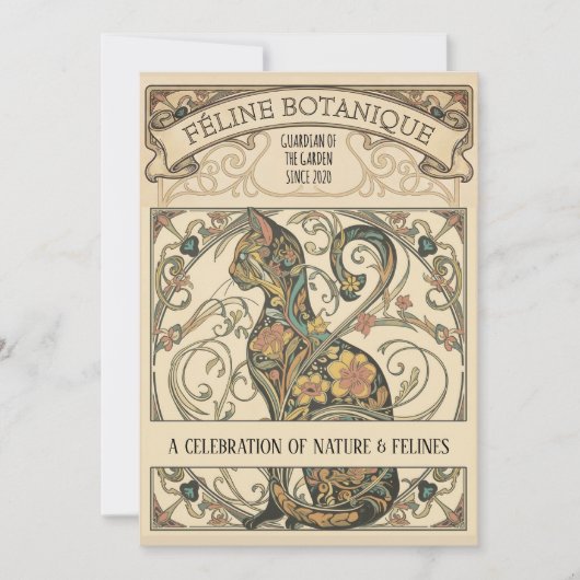 Jugendstil Botanische Katzen-Ornamentalkunst (Vorderseite)