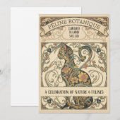 Jugendstil Botanische Katzen-Ornamentalkunst (Vorne/Hinten)