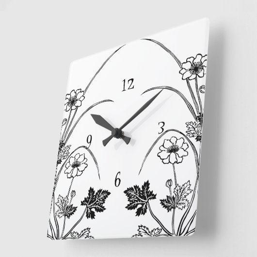 Jugendstil-Botanische Wall Uhr (Winkel)