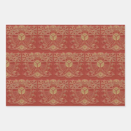 Jugendstil-Buchcover Geschenkpapier Set (Vorderseite 3)